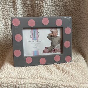 Nordstrom Gray and Pink Polka Dot Photo Frame